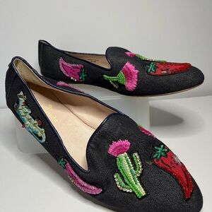 Kate Spade Prickly Pear Southwest  Dark Denim Flats size 8.5 RARE!